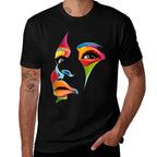 Abstract Colorful Woman Art Face Comfortable T-Shirt
