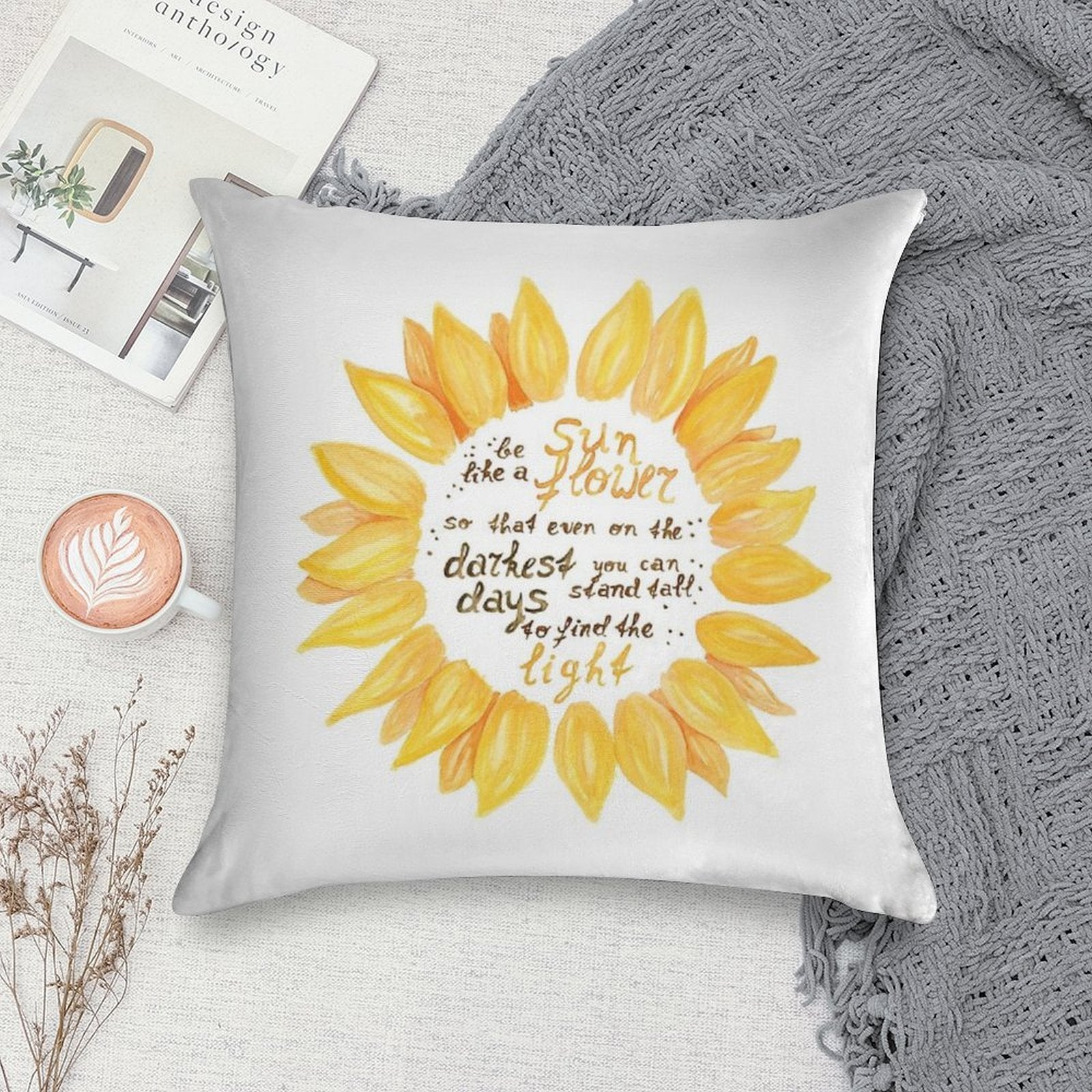 Be Like A Sunflower Soft Luxury Feel Throw Pillow