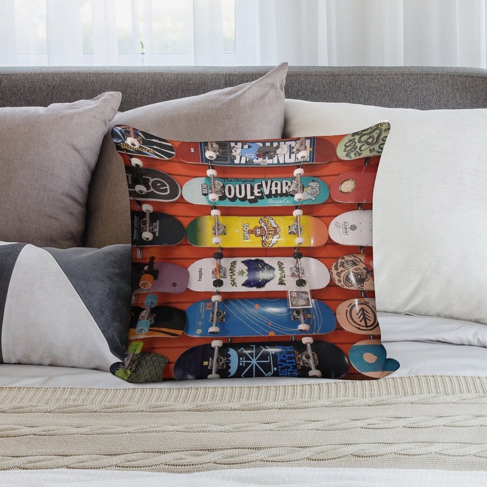 Skateboards Soft Bedroom Essential Throw Pillow