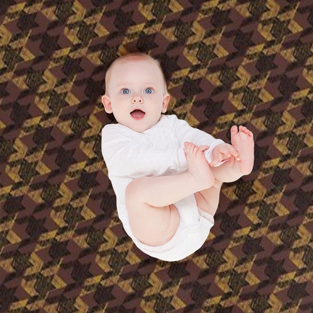 Houndstooth Brown Luxurious Pattern Anti-pilling Throw Blanket