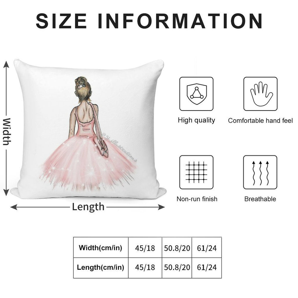 Ballerina Sparkle Soft Washable Throw Pillow