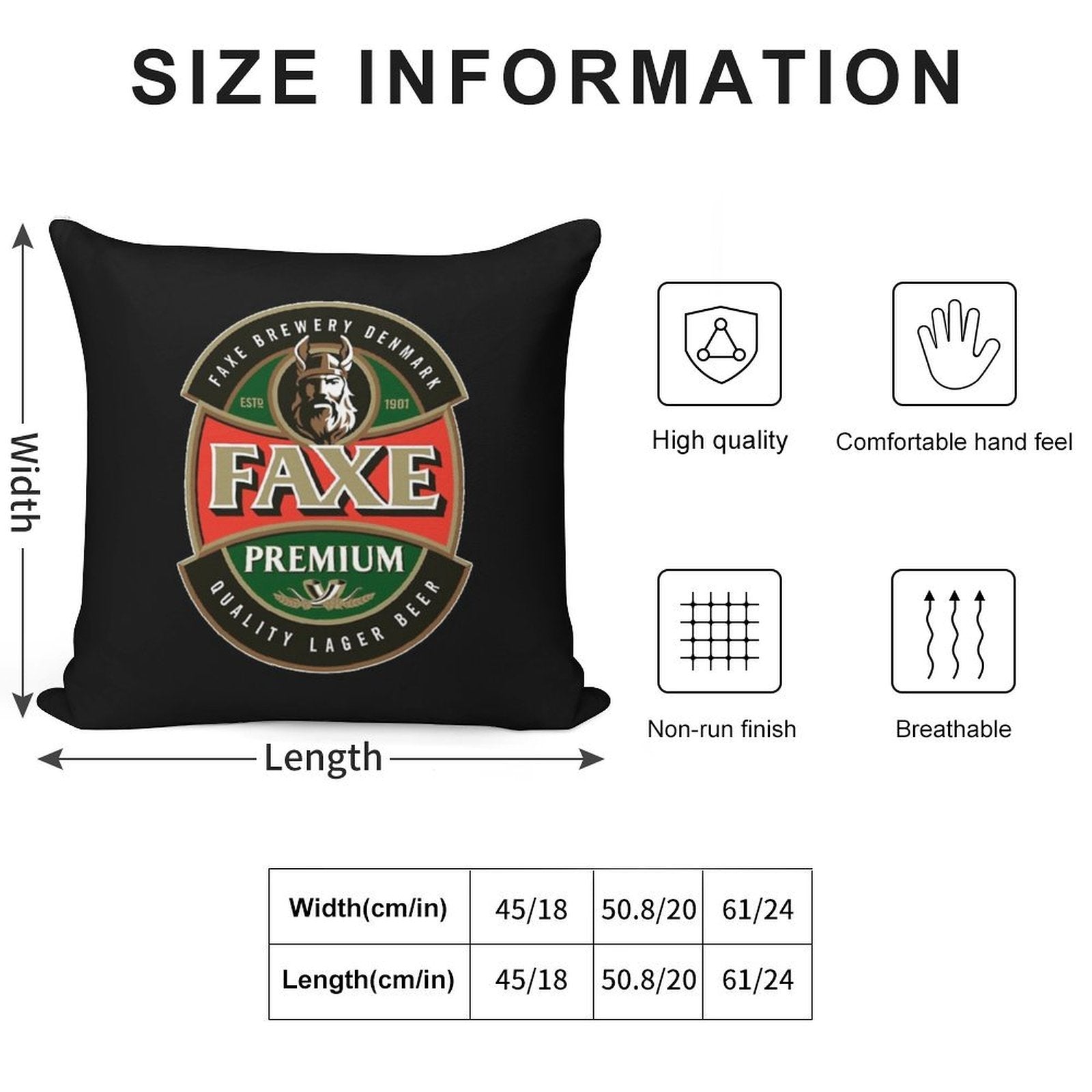 Faxe Premium Beer Soft Durable Construction Throw Pillow