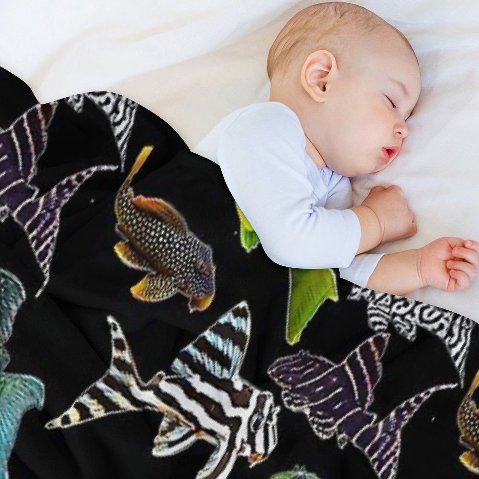 Pleco Collage Dark Shrink-resistant Throw Blanket