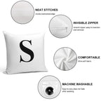 Letter S- Monogram Initial Soft Durable Construction Throw Pillow