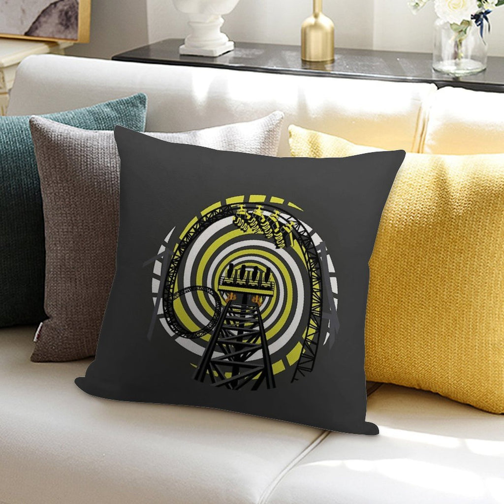 SMILE FOREVER Shirt Design - Black And Yellow Gerstlauer Infinity Coaster Soft Fade-Resistant Throw Pillow