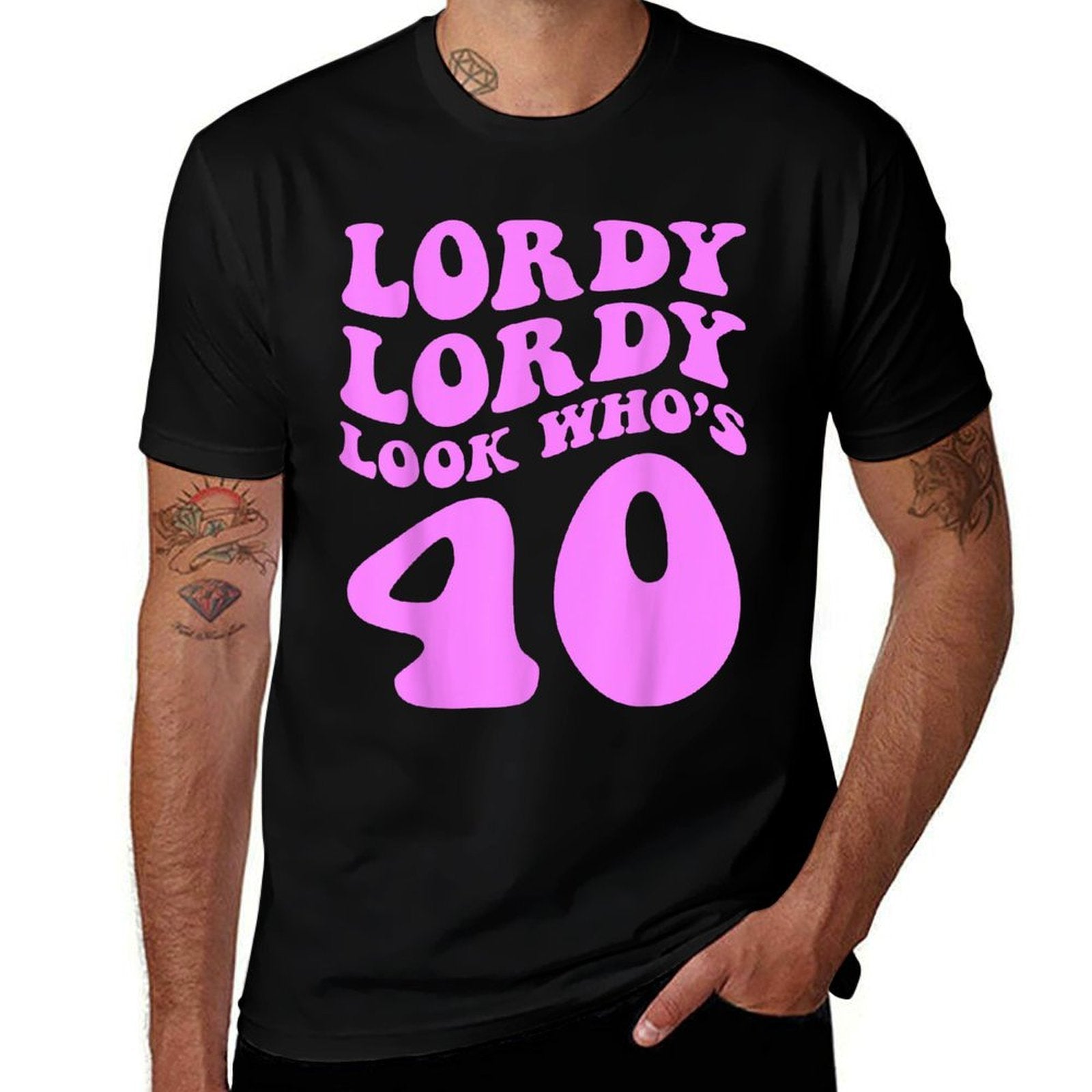 Lordy, Lordy Look Who's 40 Funny 40th Groovy Birthday  Vintage-inspired T-Shirt