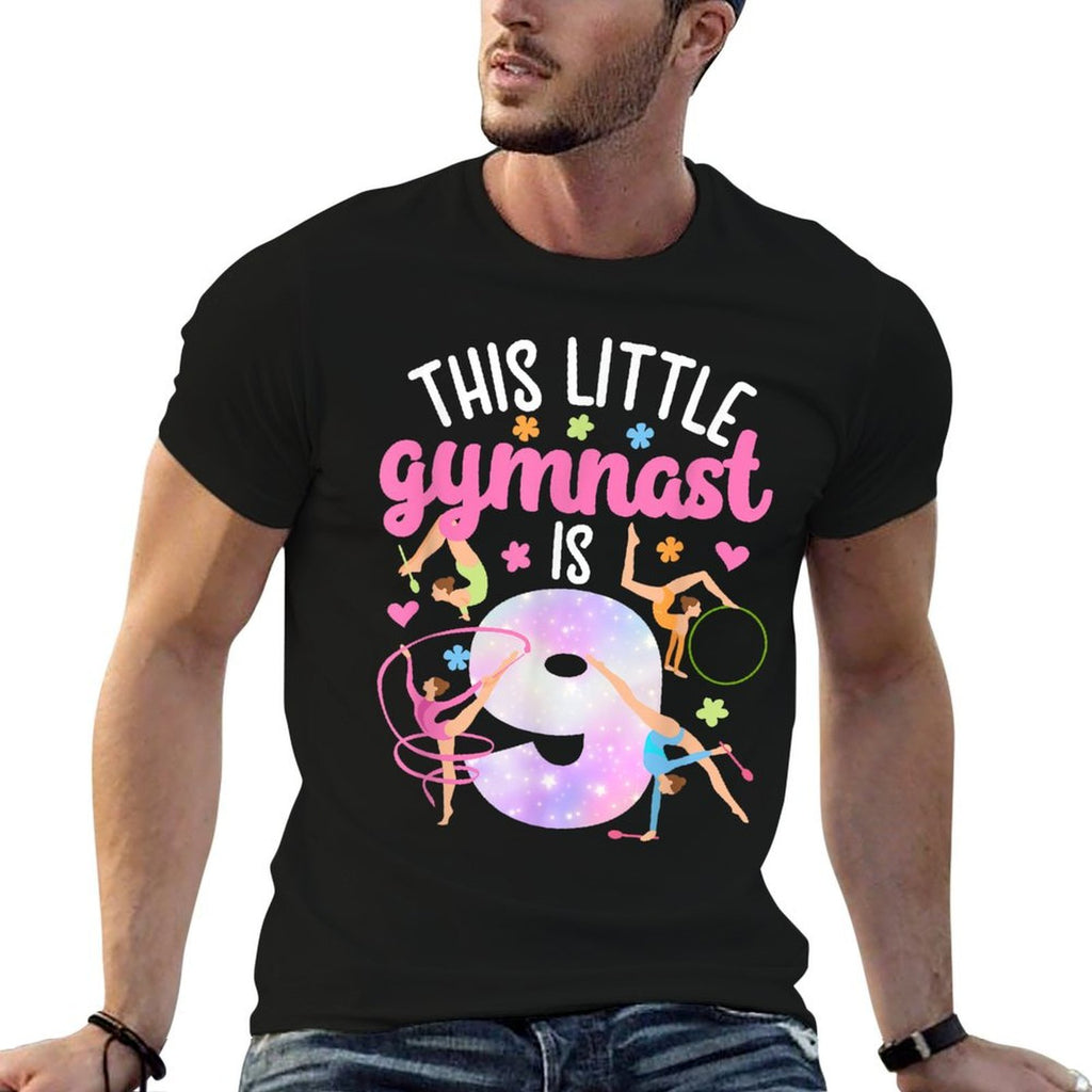 9th Gymnast Birthday Party Nine Year Old Gymnastics Girl  Quick-drying T-Shirt