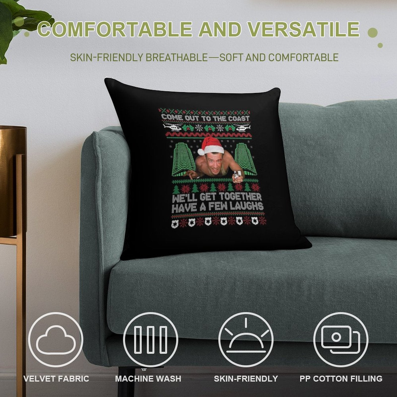 Come Out To The Coast We'll Get Together Have A Few Laughs Soft Ultra-Soft Texture Throw Pillow