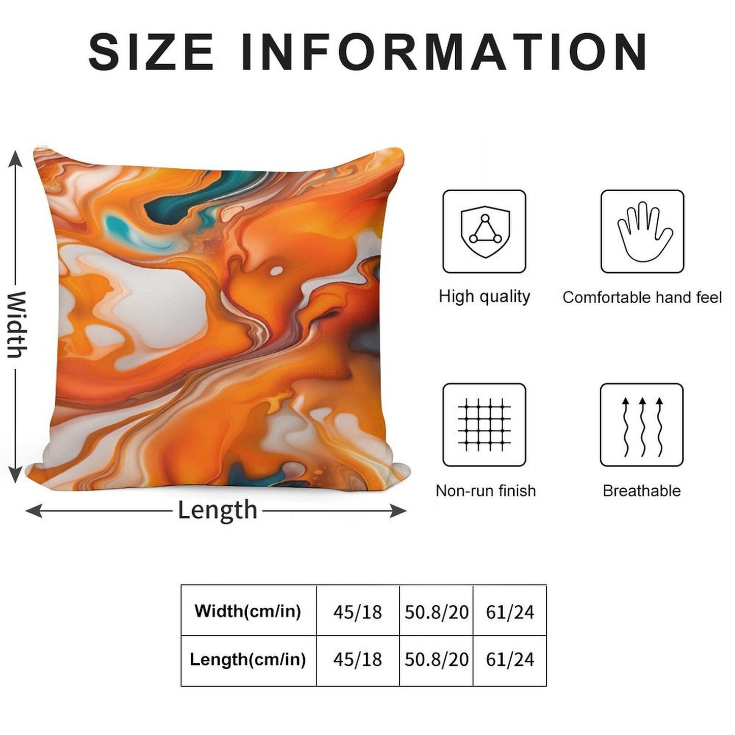 Translucent Burnt Orange & White Abstract Soft Shrink-Resistant Throw Pillow