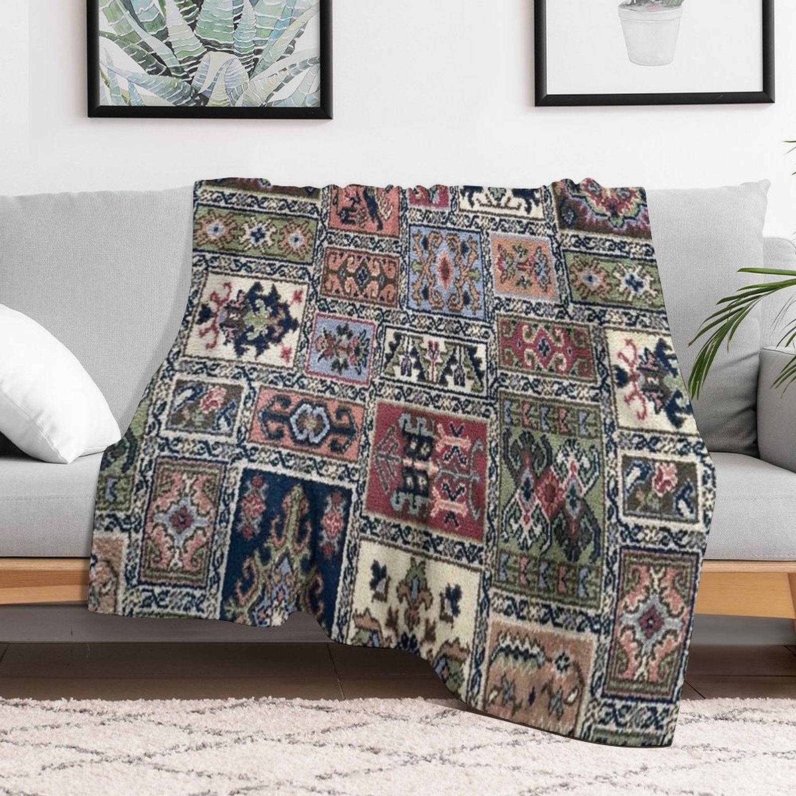 Vintage Capet Style That Massively in Fashion Once Again Easy Care Throw Blanket