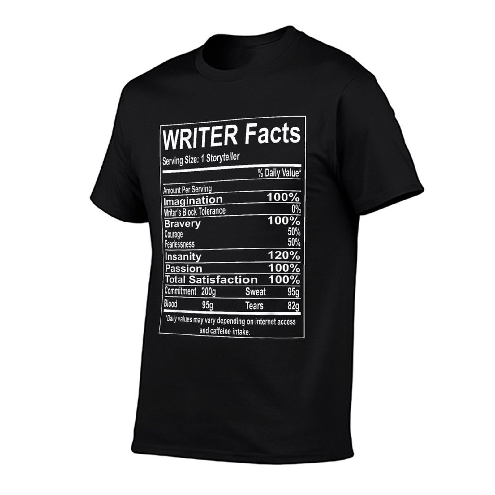 Writer Facts Storyteller Nutrition Information  Polyester Blend T-Shirt