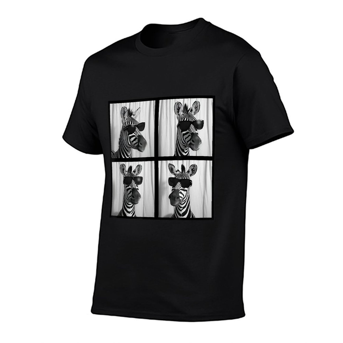 Zebra With Sunglasses Zoo Lover Funny Safari Animal Photo  Oversized Silhouette T-Shirt
