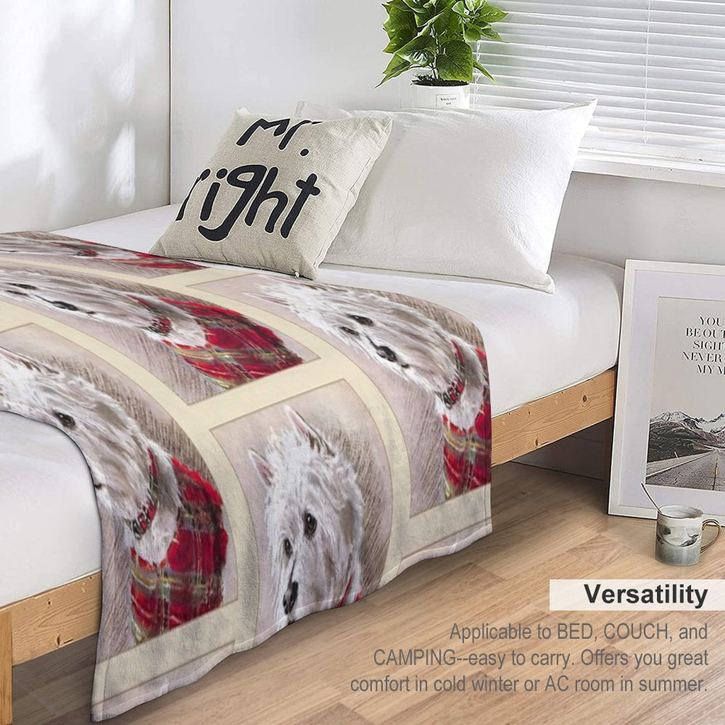 Scottish Highland Westie Dog Quick-dry Throw Blanket