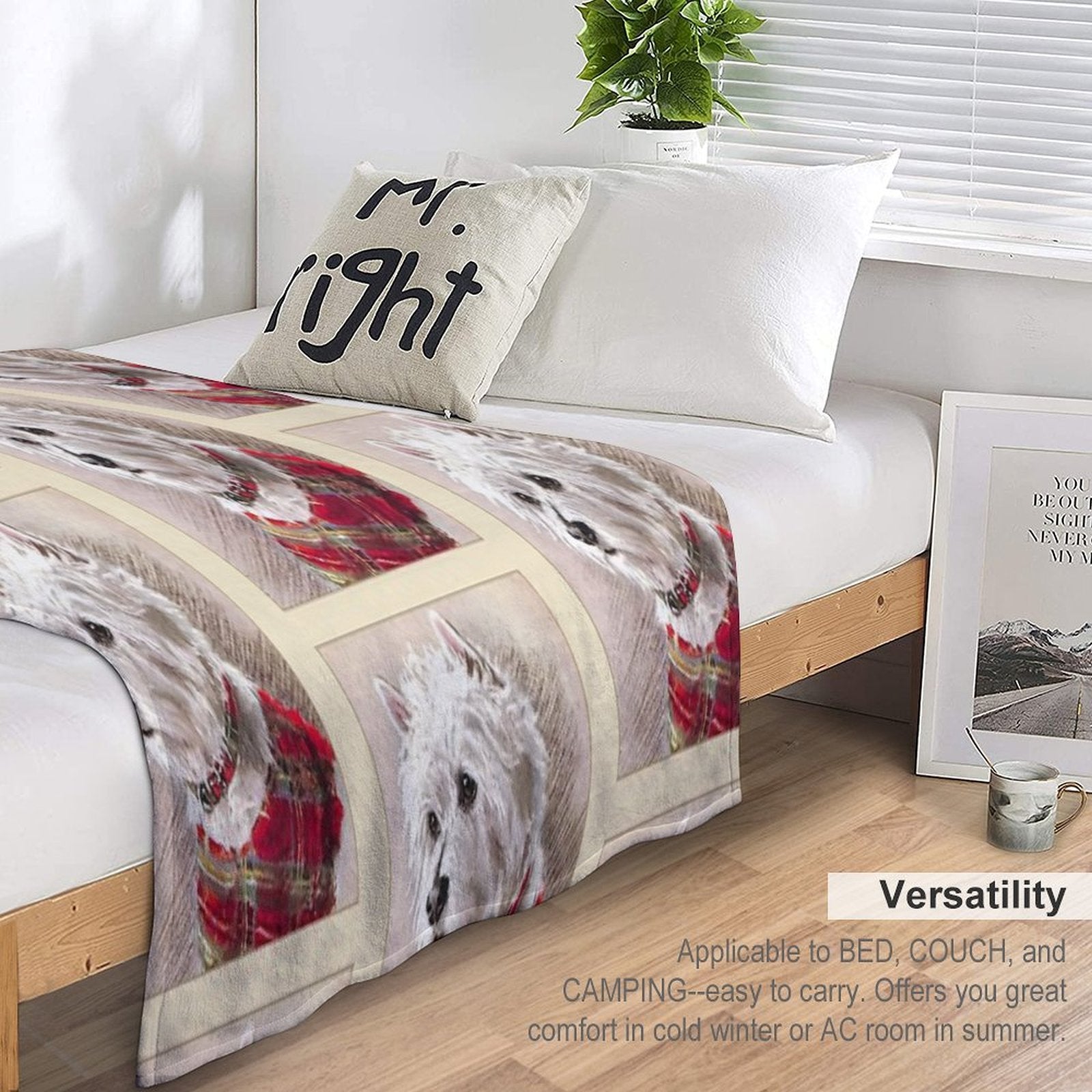 Scottish Highland Westie Dog Quick-dry Throw Blanket