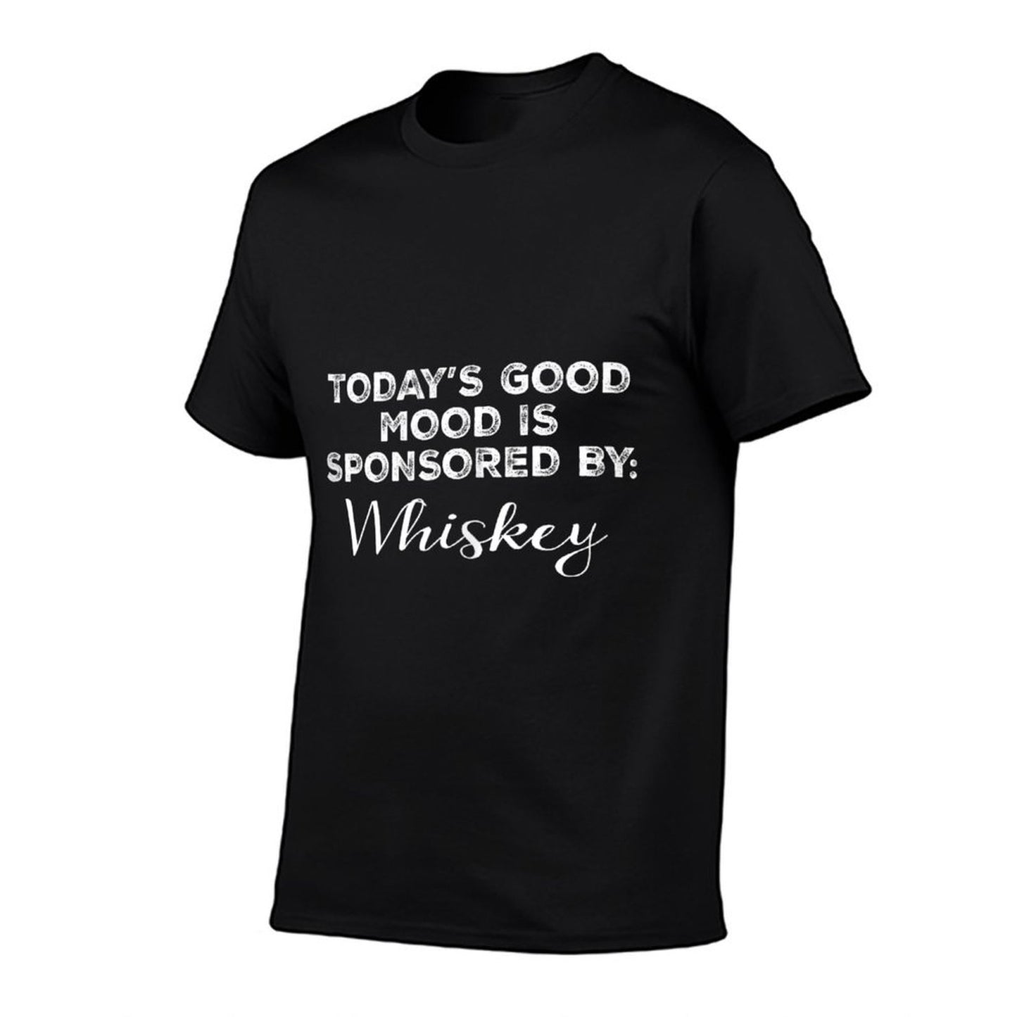 Todays Good Mood Is Sponsored By Whiskey Funny Gift Pun  Polyester Blend T-Shirt