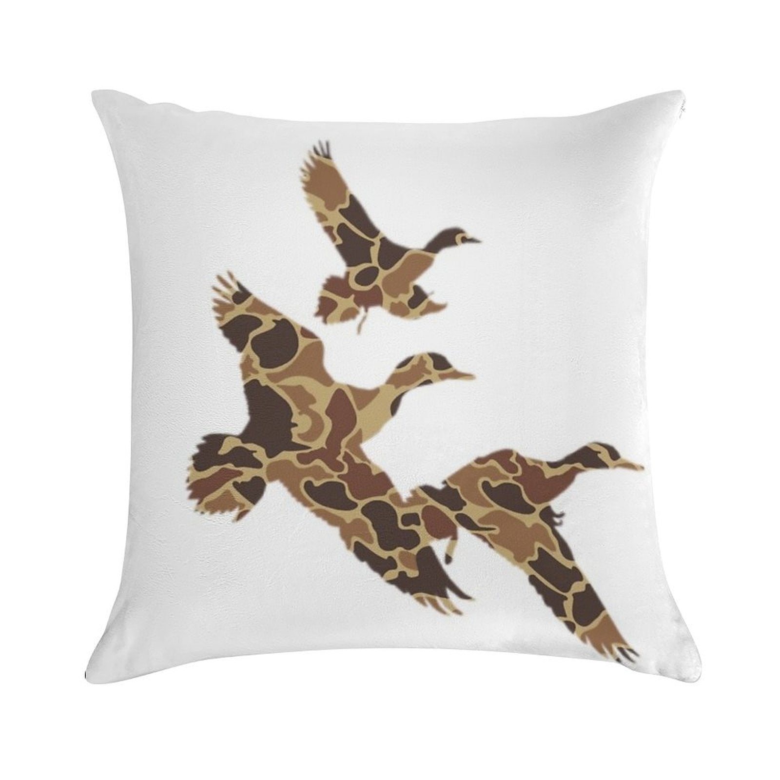 Camo Ducks Flying Soft Skin-Friendly Throw Pillow
