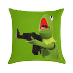 Kermit The Frog With Gun Soft Washable Throw Pillow