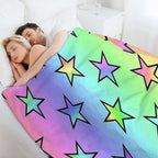 Colorful Star Pattern Compact Throw Blanket