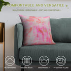 Cute Pink Brushed Soft Skin-Friendly Throw Pillow